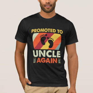 Camiseta promovido a tio novamente presente dia dos pais