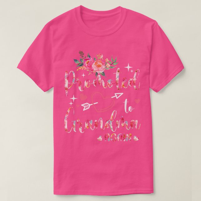 Camiseta Promovido À Vovó Novamente Flor (Frente do Design)