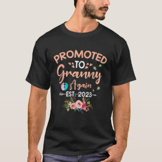 Camiseta Promovido A Vovó Novamente No Ano Da Gravidez Do A