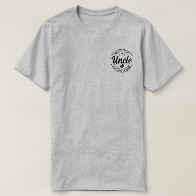 Camiseta Promovido ao anúncio de gravidez personalizada do  (Frente do Design)