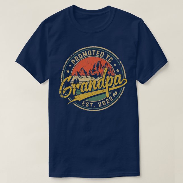 Camiseta Promovido Ao Avô Est 2022 Retro New Grandpa (Frente do Design)