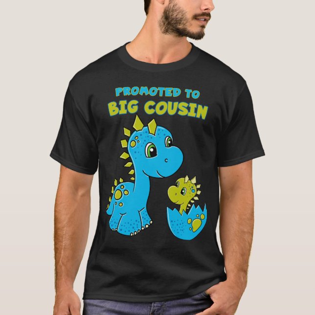Camiseta Promovido ao Big Cousin Boy Dinosaur (Frente)