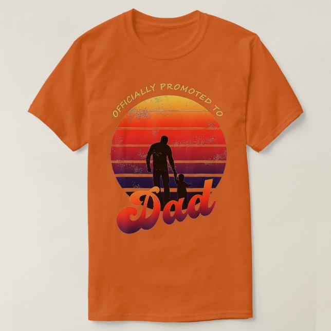Camiseta Promovido Ao Dia de os pais Da Primeira Vez Do Pai (Frente do Design)