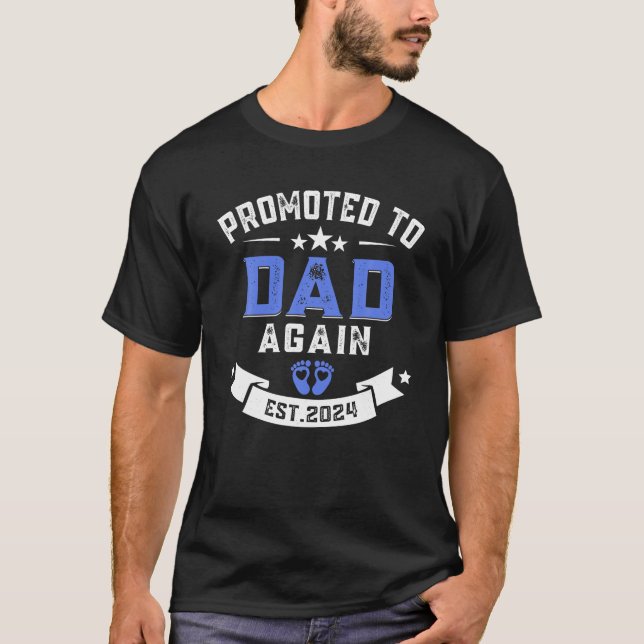 Camiseta Promovido Ao Dia de os pais De Novo papai De 2024 (Frente)