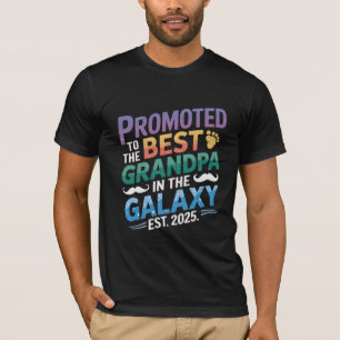 Camiseta Promovido ao Melhor Avô no Retro Galáxia