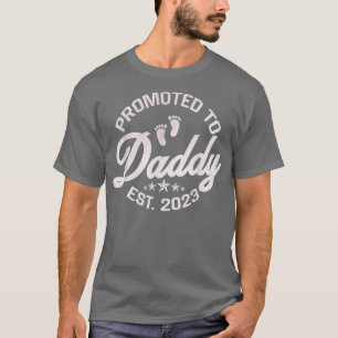 Camiseta Promovido ao Novo papai 2023 Bebê Pai pela primeir