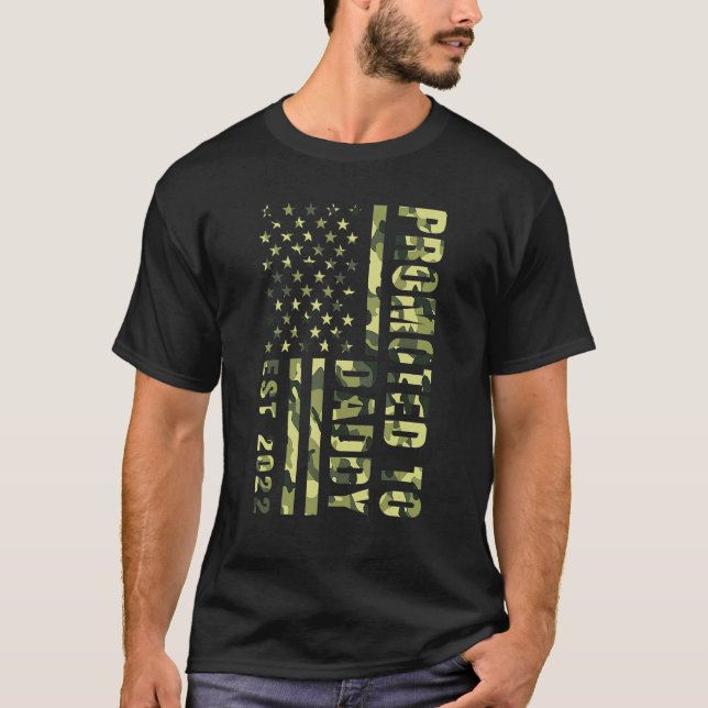Camiseta Promovido Ao Pai 2022 Pais Da Bandeira Americana (Frente)
