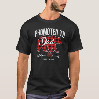 Camiseta Promovido Ao Pai 2023 Bear Pajama Red Xadrez Buffa