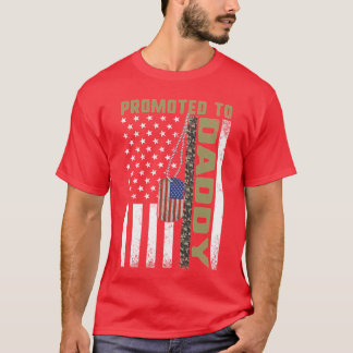 Camiseta Promovido ao Pai Americano Flag Camo Tiirt Padre