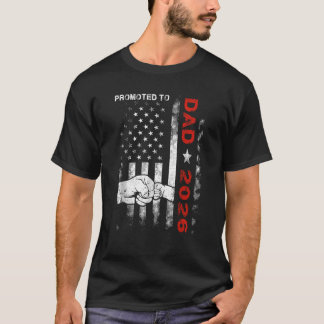 Camiseta Promovido Ao Pai Do Novo papai De Bandeiras Americ