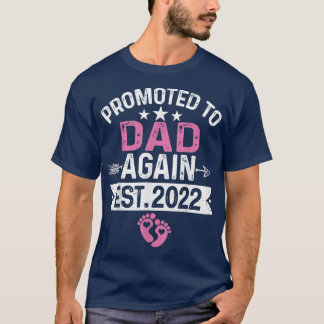 Camiseta Promovido Ao Pai Novamente Na Gravidez Do Ano De 2