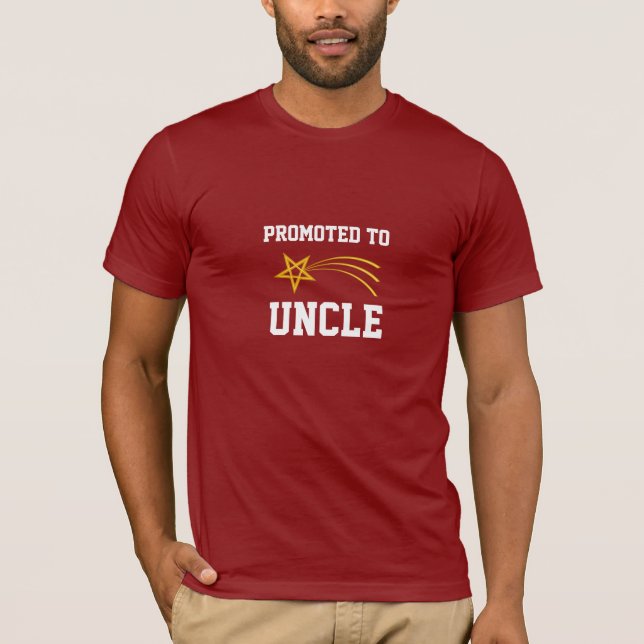 Camiseta Promovido ao Tio, design de celebração (Frente)
