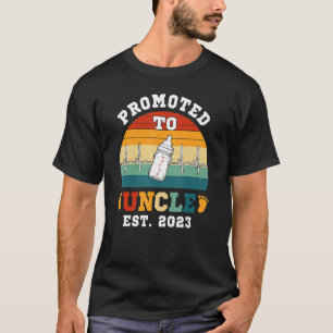 Camiseta Promovido Ao Tio Est 2023 Bebê Para Novo Tio Retr