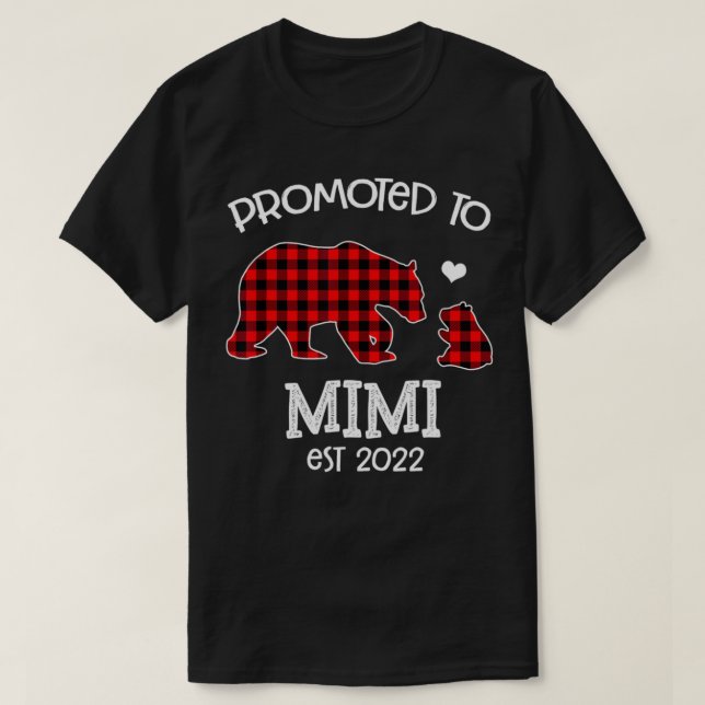 Camiseta Promovido ao urso xadrez vermelho Mimi est 2022 (Frente do Design)