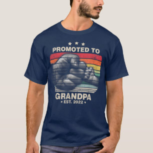 Camiseta Promovido ao vovô Est 2022 Men Vintage Primeiro Ti