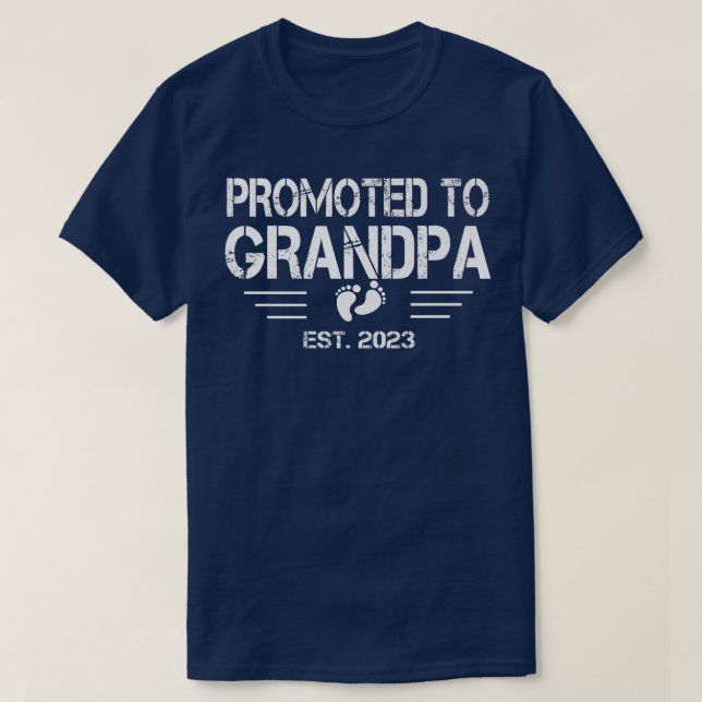 Camiseta Promovido ao Vovô no Est 2023 Retro Gravidez Retro (Frente do Design)