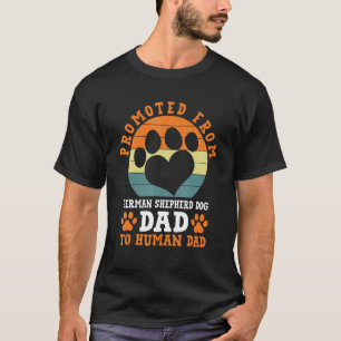 Camiseta Promovido de Pai de Cão Pastor Alemão Engraçado Al