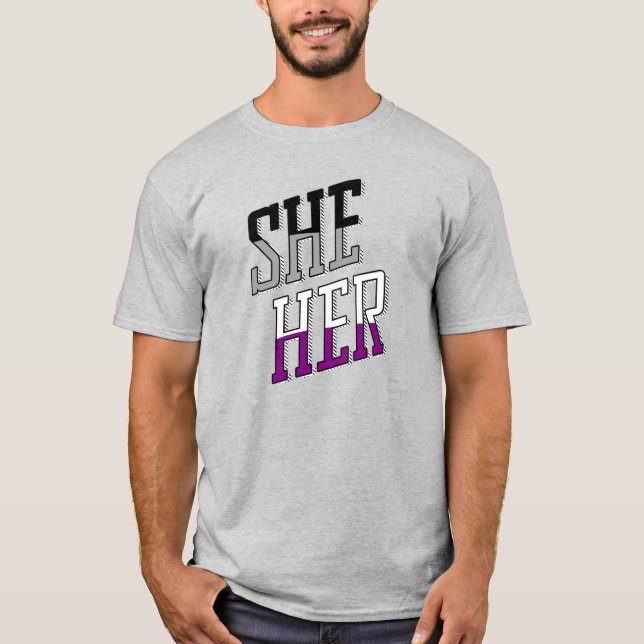Camiseta Pronomes Assexuais Ela Dela  (Frente)