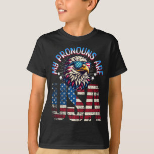 Camiseta Pronomes são águia engraçada americana de 4 de jul