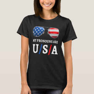 Camiseta Pronounes Americanos 4 De Julho Imprensa Patriótic