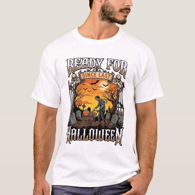Camiseta Pronto Desde o Último Carrinho de Compras de Zumbi (Frente)