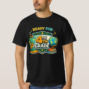 Camiseta Pronto para a mochila moderna da 4ª série de volta