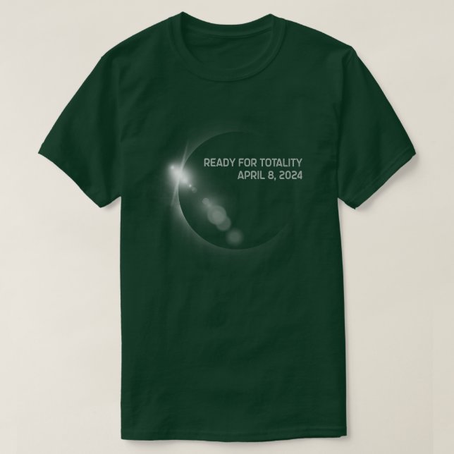 Camiseta Pronto para a Totalidade do Eclipse Solar dos EUA  (Frente do Design)