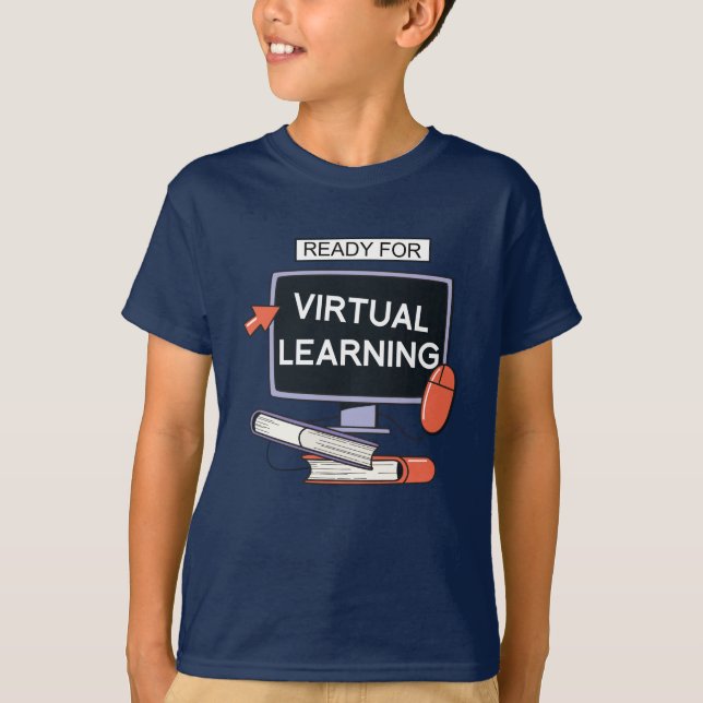 Camiseta Pronto para aprendizagem virtual (Frente)