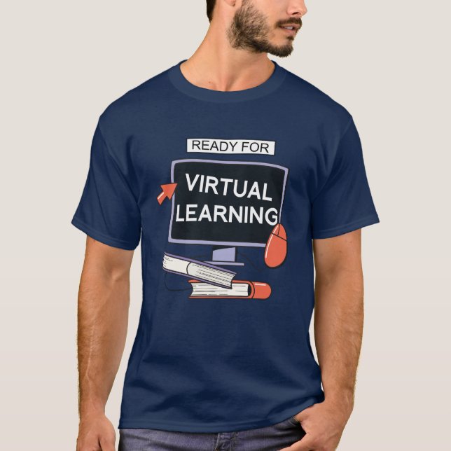 Camiseta Pronto para aprendizagem virtual (Frente)
