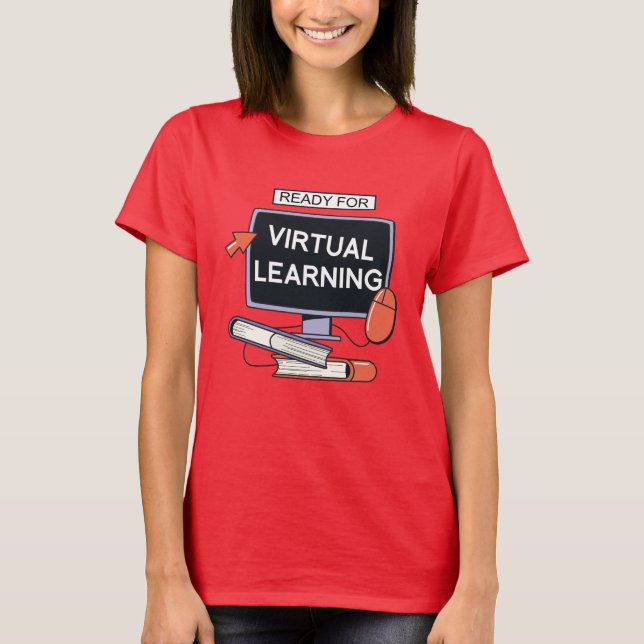 Camiseta Pronto para aprendizagem virtual (Frente)