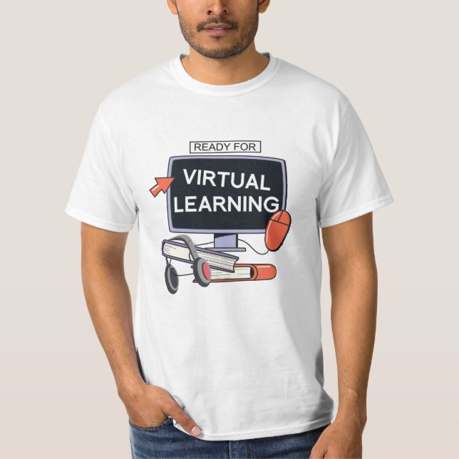 Camiseta Pronto para aprendizagem virtual (Frente)