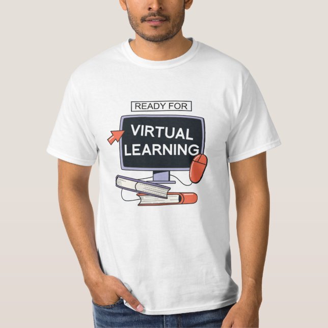 Camiseta Pronto para aprendizagem virtual (Frente)