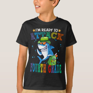 Camiseta Pronto Para Atacar A Escola De Retorno De Tubarão