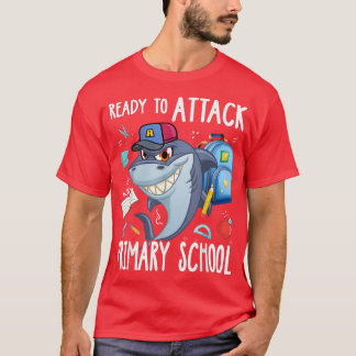 Camiseta Pronto para atacar o primeiro dia de escola primár