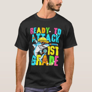 Camiseta Pronto Para Atacar O Tubarão Da Classe 1Rua De Vo
