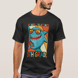 Camiseta Pronto Para Atacar O Tubarão De 5 Grau Engraçado D