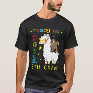 Camiseta Pronto Para Balançar Lhama Preguiça Da 3ª Série De