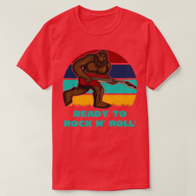 Camiseta Pronto Para Balançar O Design De Sasquatch De Pé G (Frente do Design)