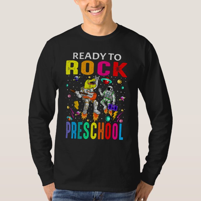 Camiseta Pronto Para Balançar Pré-Escolar Astronauta Dinoss (Frente)