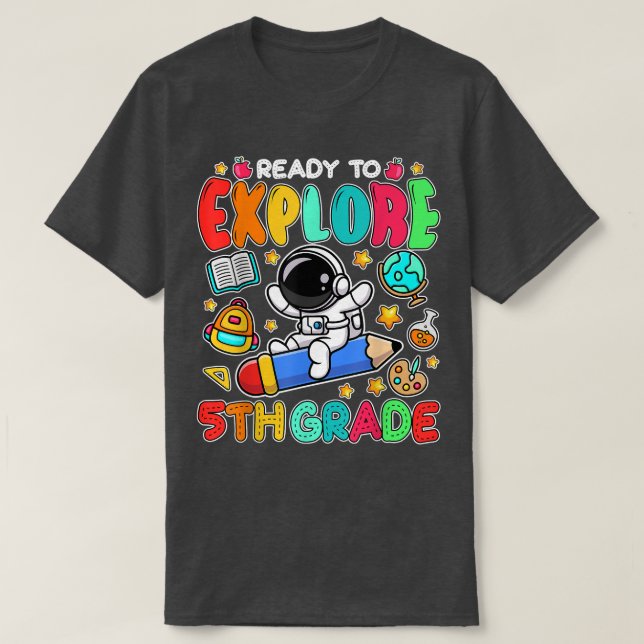 Camiseta Pronto Para Eplorar O Astronauta De Raiva 5 (Frente do Design)