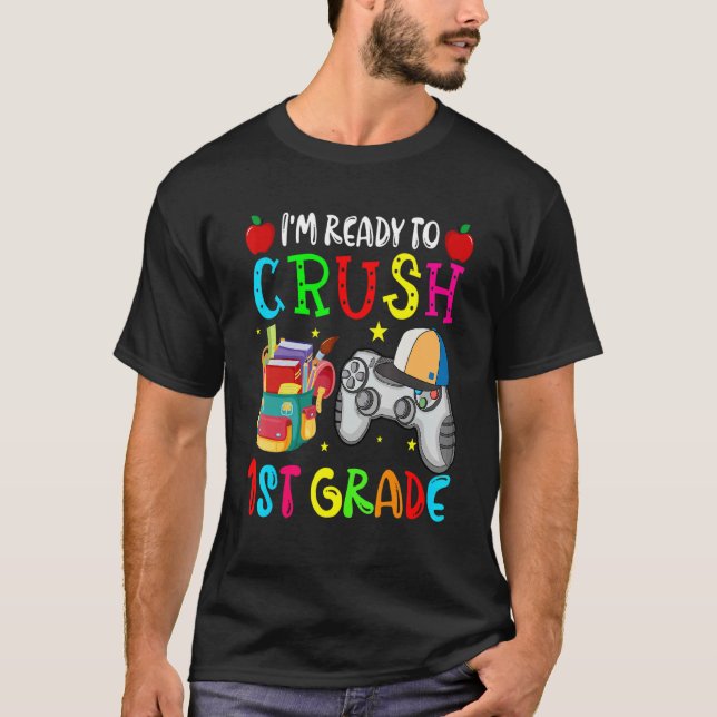 Camiseta Pronto Para Esmagar 1 rua De Controladores De Jogo (Frente)