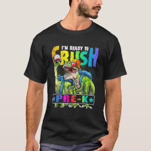 Camiseta Pronto Para Esmagar A Mochila Pré K Dinossaur De V
