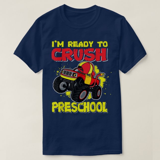 Camiseta Pronto Para Esmagar A Pré-Escola No Primeiro Dia P (Frente do Design)