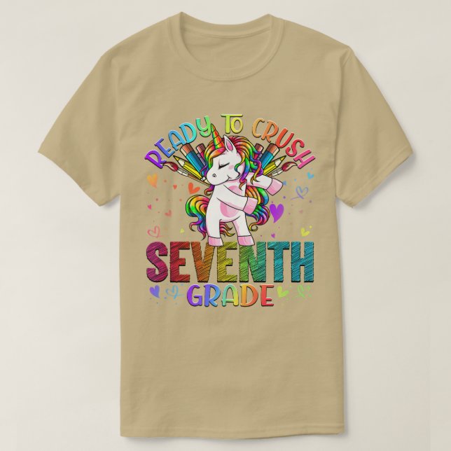 Camiseta Pronto para Esmagar a Sétima Série 7 de Volta à Es (Frente do Design)