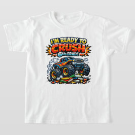 Camiseta Pronto para Esmagar Caminhão Monstro da 6ª Série