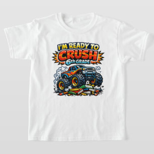 Camiseta Pronto para Esmagar Caminhão Monstro da 6ª Série