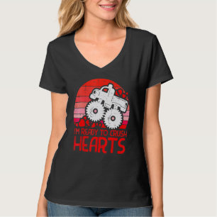 Camiseta Pronto para Esmagar Corações Caminhão Monstro Meni