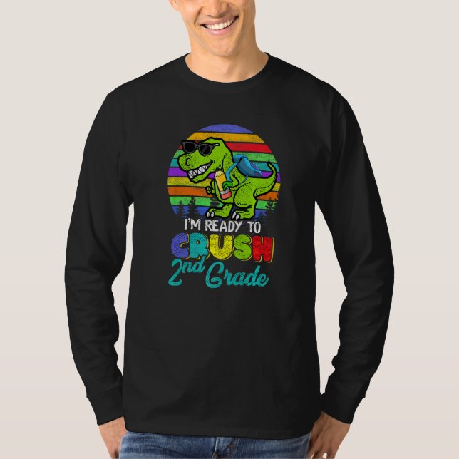 Camiseta Pronto Para Esmagar Dinossauro De Grau segundo De  (Frente)