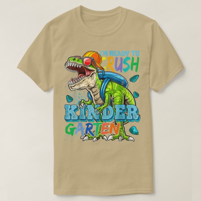Camiseta Pronto Para Esmagar Dinossauro Do Jardim De Infânc (Frente do Design)
