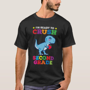 Camiseta Pronto Para Esmagar O Dinossauro Rex Grau De Segun